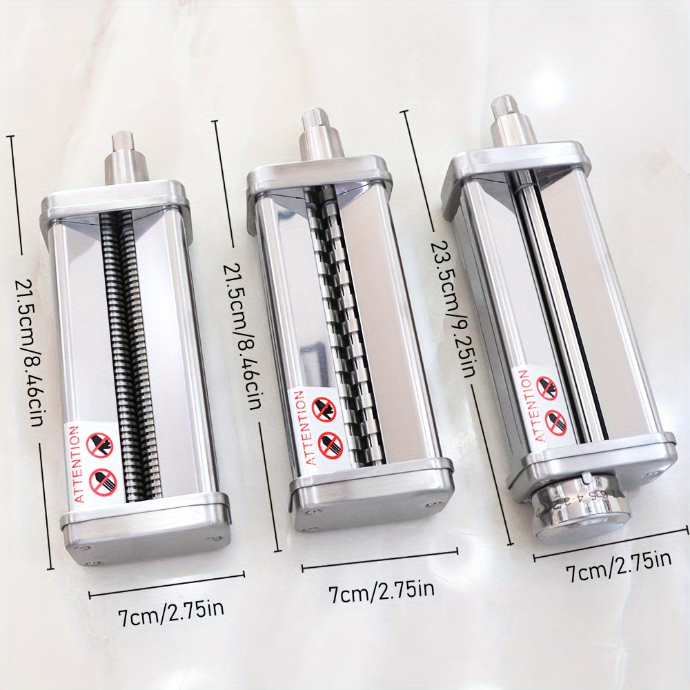 Stainless Steel Pasta Roller and Cutter Set for KitchenAid Stand Mixer