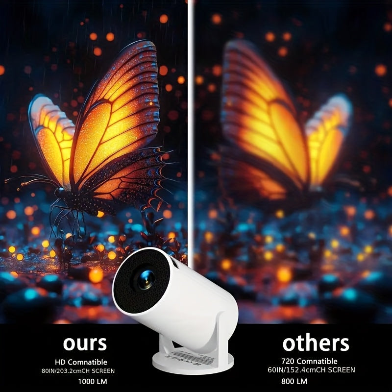 Mini Projector HD 1080p with Adjustable Projection and Smartphone Connectivity