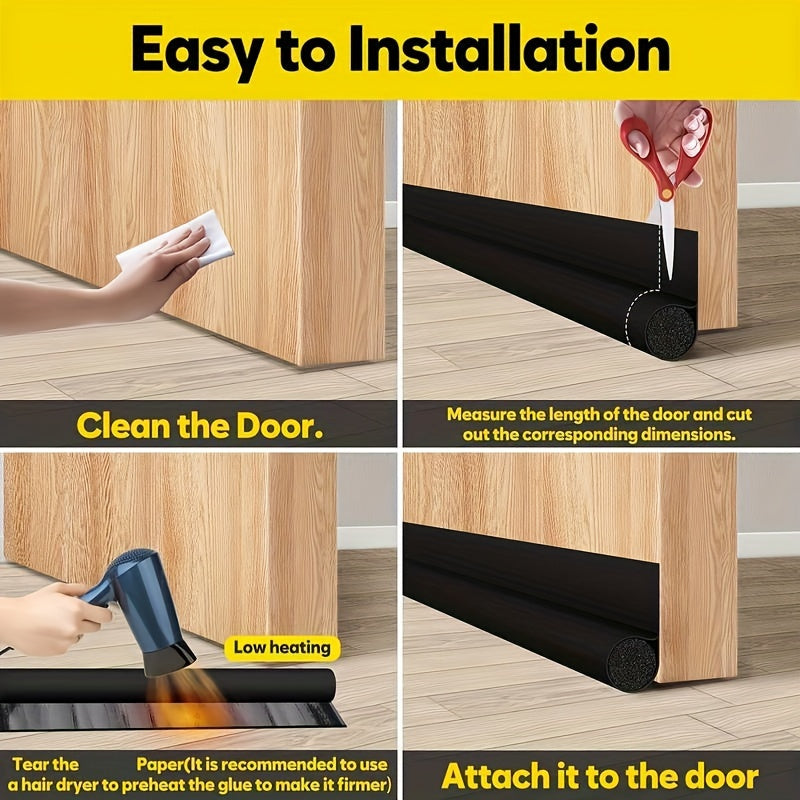 Faux Leather Door Seal for Single Door Gaps White Black Pink Self-Adhesive Windproof Insect-Resistant Soundproof Durable