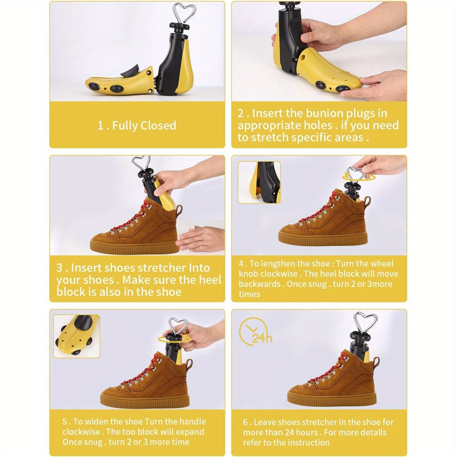 Unisex Plastic and Metal Adjustable Shoe Tree with Shoehorn for Boots