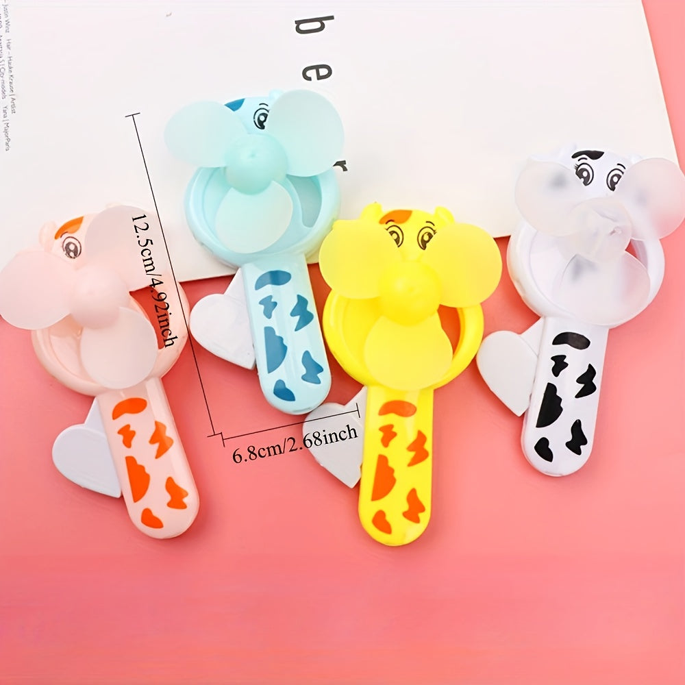 Yangi uslubdagi multfilm mini portativ qo'l bosimli ventilyator, kattalar tug'ilgan kunlari sovg'alari uchun mos. 1ta/5ta.