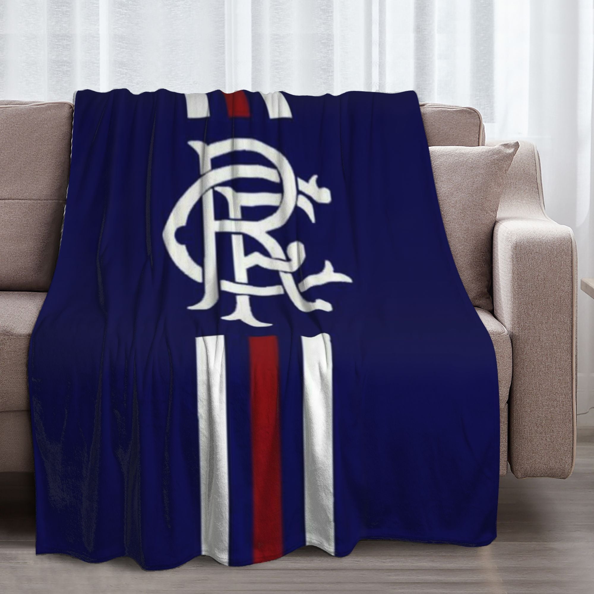 Football Club Printed Flannel Fleece Blanket for Bed or Sofa, Soft Plush Material