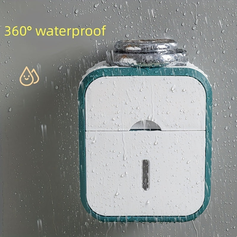 Wall-Mounted Toilet Paper Holder with Storage Shelf No Drilling Needed