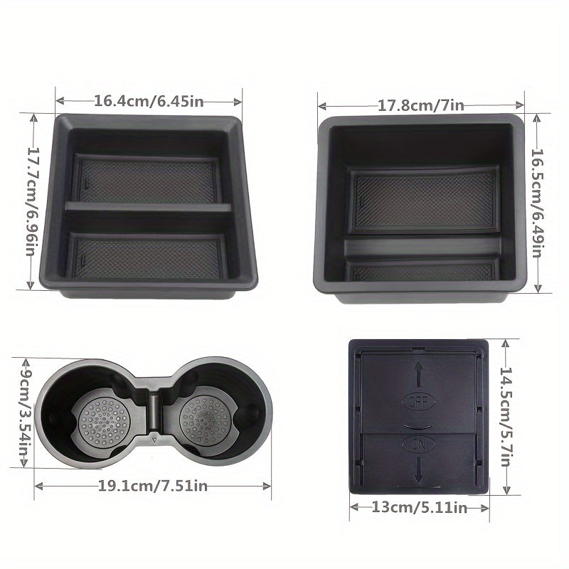 Car Interior Storage Box Set for Tesla Model Y and 3 Center Console Organizer