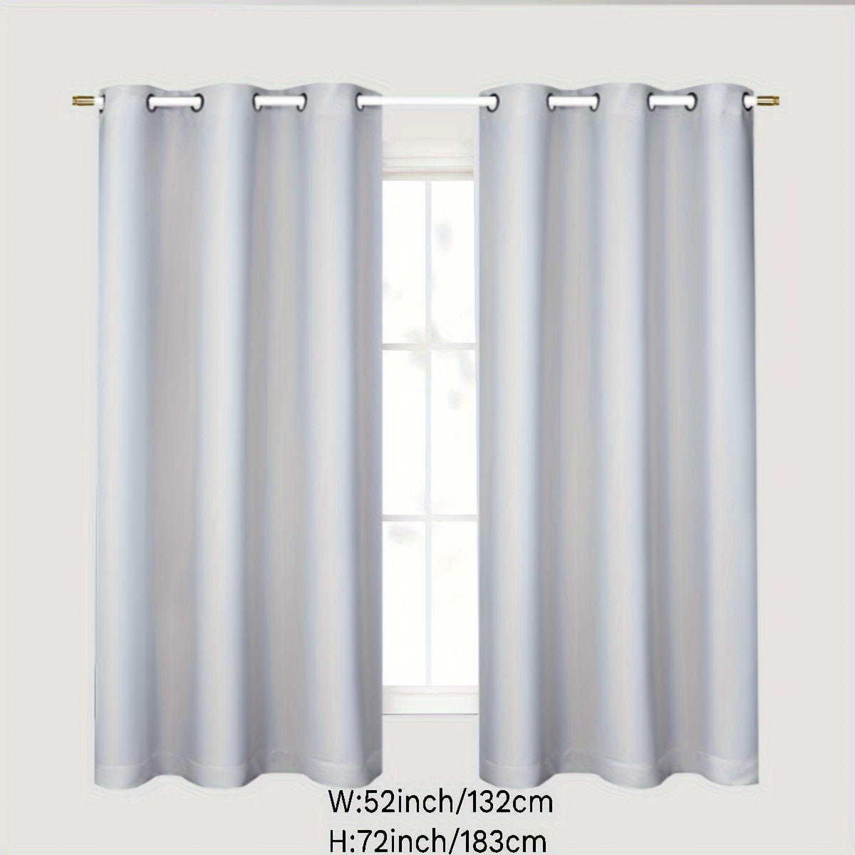 Gray Blackout Curtains for Bedroom Living Room Thermal Insulation Noise Reduction 1PC