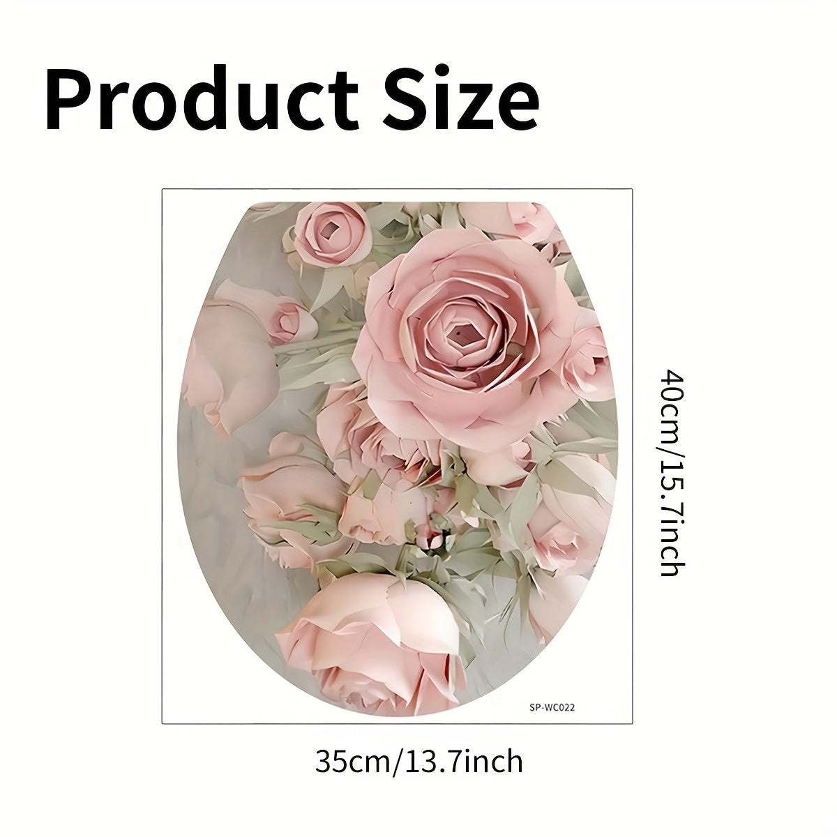 Adhesivo decorativo para tapa de inodoro con patrón de flores, autoadhesivo, decoración para baño