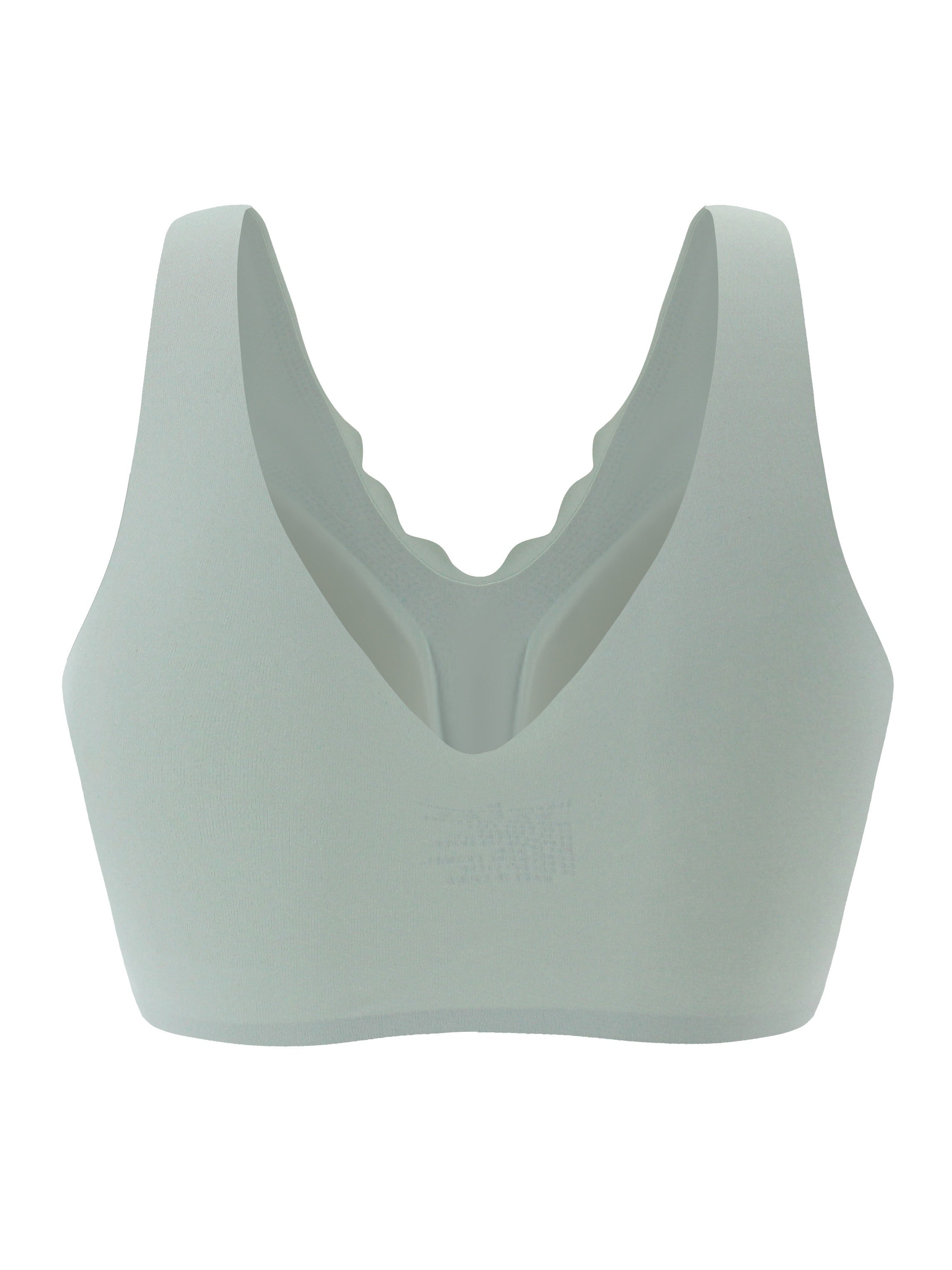 Три бесшовных беспроводных бюстгальтера с комфортным и дышащим принтом улыбающегося лица, идеальные для женского нижнего белья.