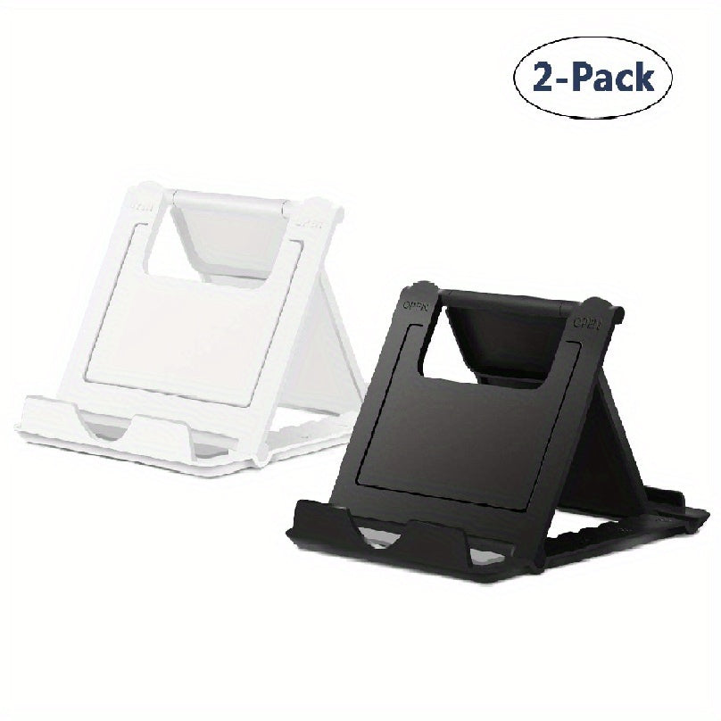 Square Folding Phone Holder Pack of 1 2 or 4 ABS Portable Travel Stand for Smartphones and Tablets
