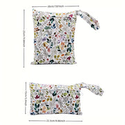 Boho Leaves Print Diaper Bag Waterproof Wet Dry Travel Organizer