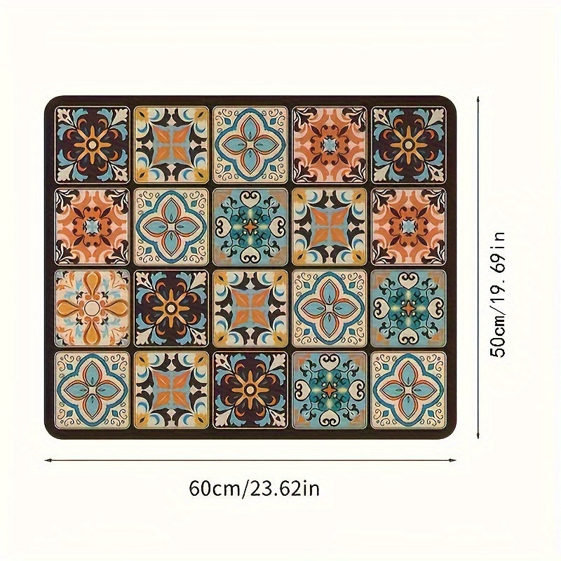 Absorbent Dust Cover for Washing Machines and Furniture Classic Plaid Mandala Design