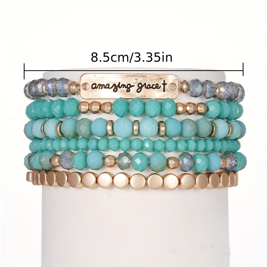 Rang-barang bo'yashli bejirimli taqinchoq to'plami ayollar uchun elastik kengaytiriladigan qabilaviy dizayn bayram zargarlik buyumlari