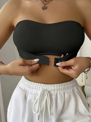 Women’s Strapless Bralette with Buckle Front and Anti-slip Feature