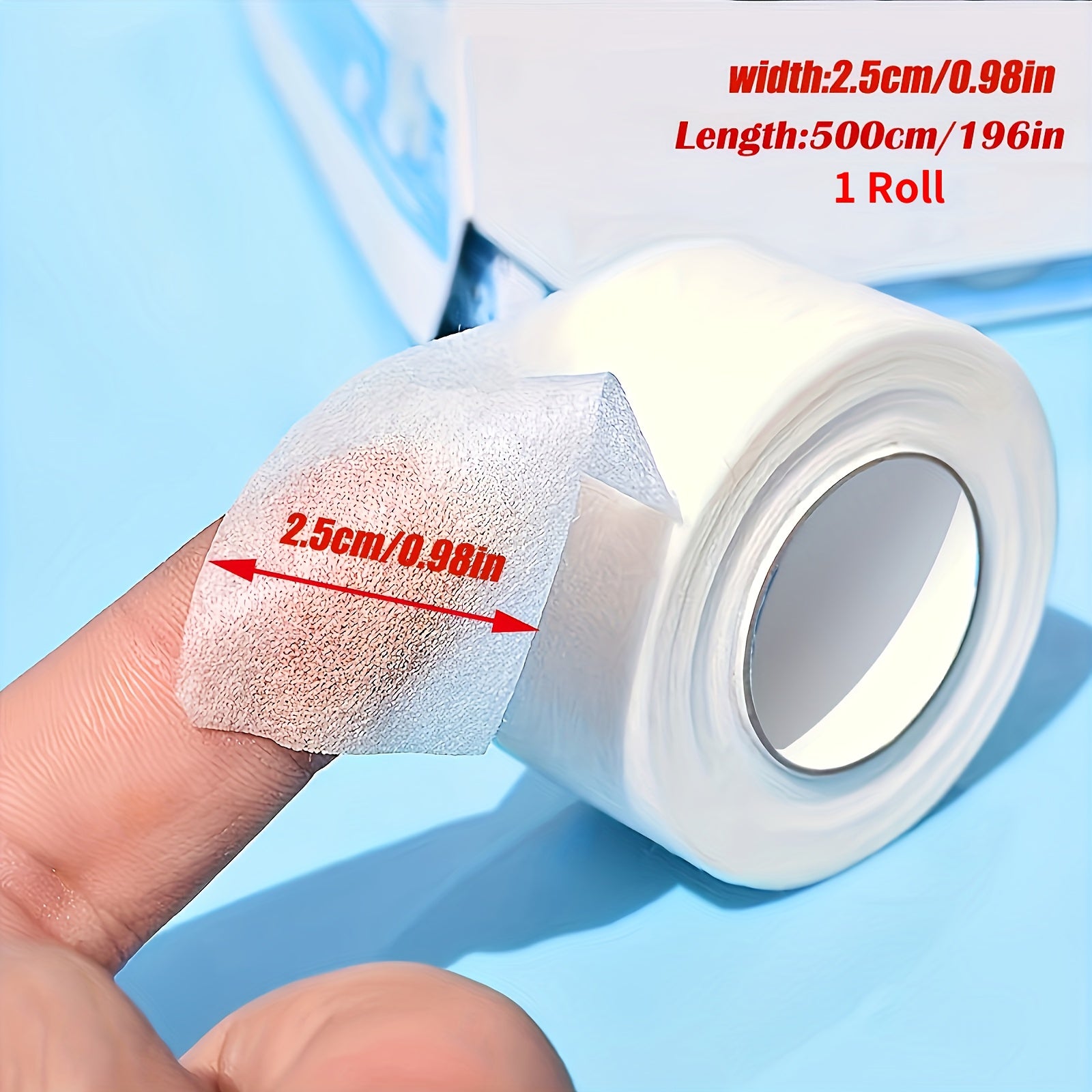 Полуролик ультратонкой клейкой ленты дышащая, гипоаллергенная, из нетканого материала