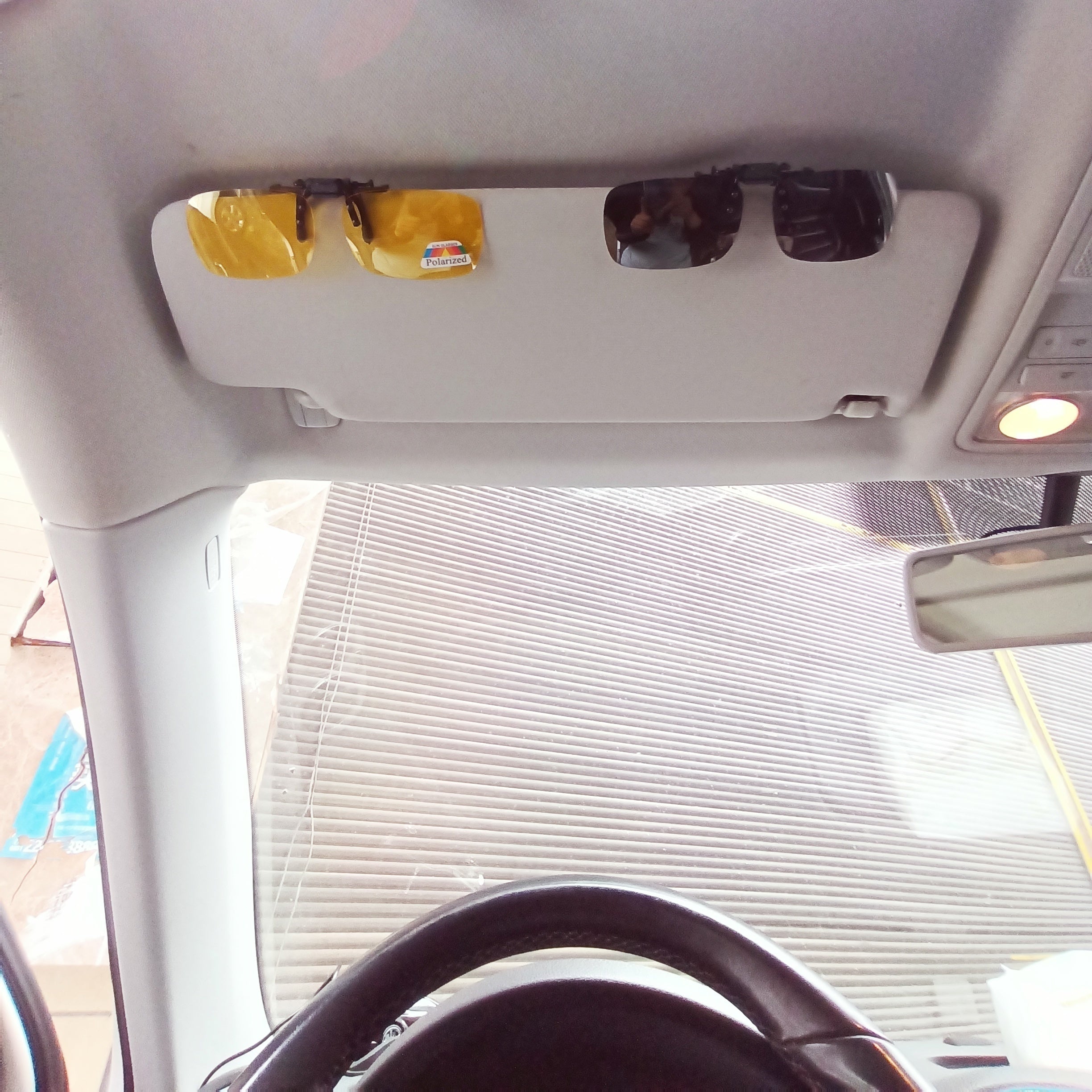 Set of 4 Polarized Rectangular Clip-On Sunglasses for Men Driving