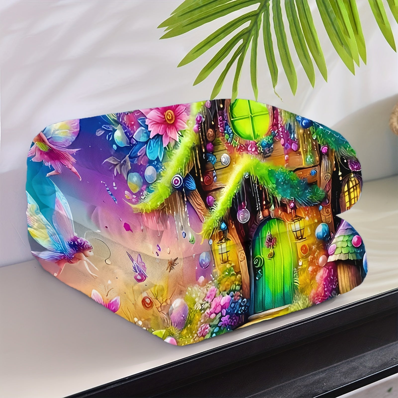 Geometric Fairy House Digital Print Blanket 65x65 Inches Polyester Lightweight All Seasons