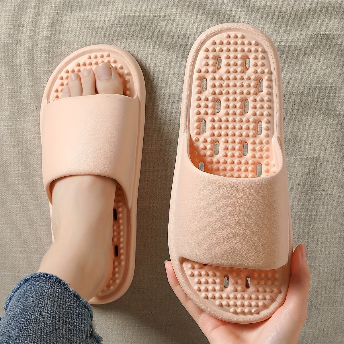 Unisex Breathable Massage Slippers for Home Indoor Use Quick-Drying Soles