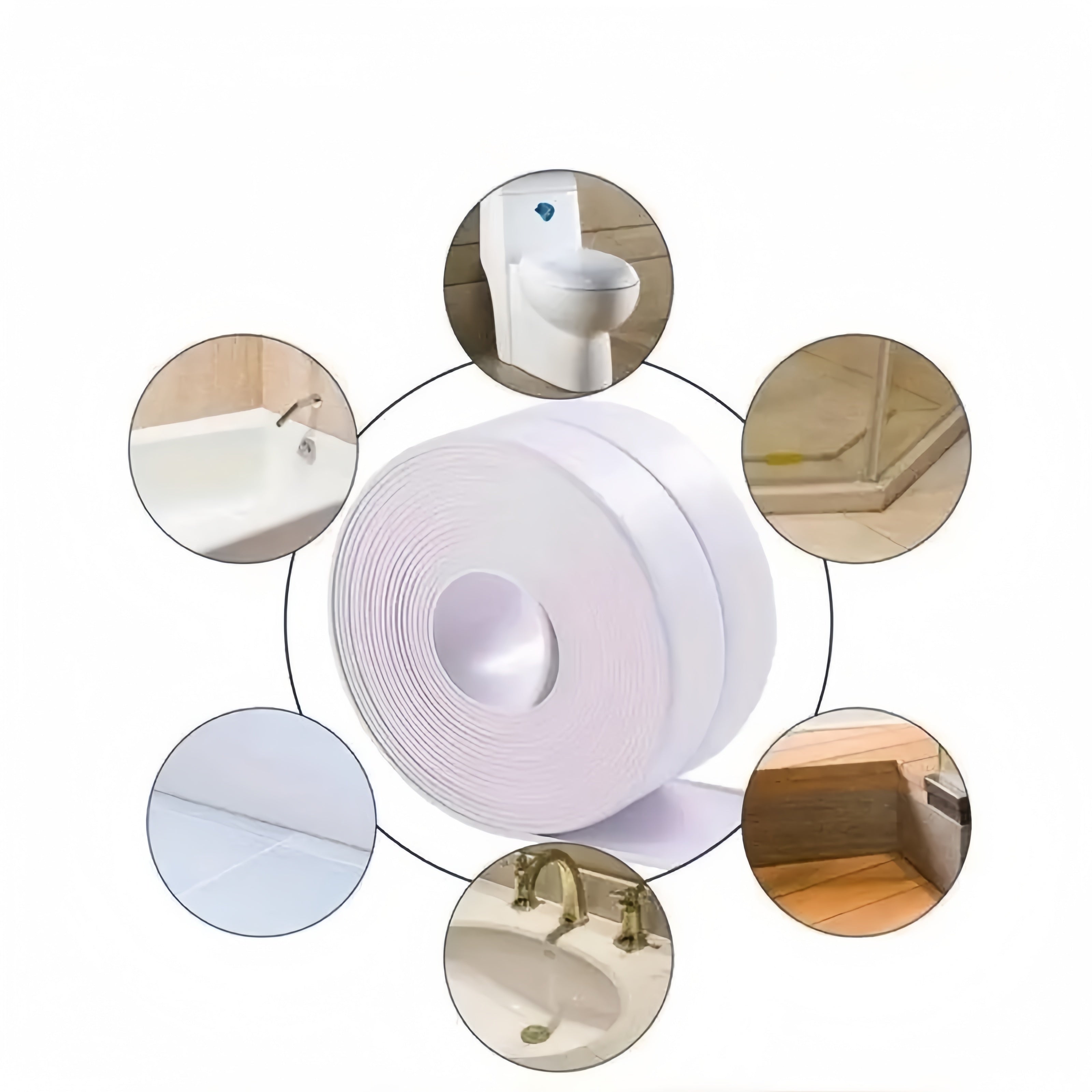 Self-Adhesive Waterproof Sealant Tape 5m x 3.8cm for Bathroom Kitchen Toilet