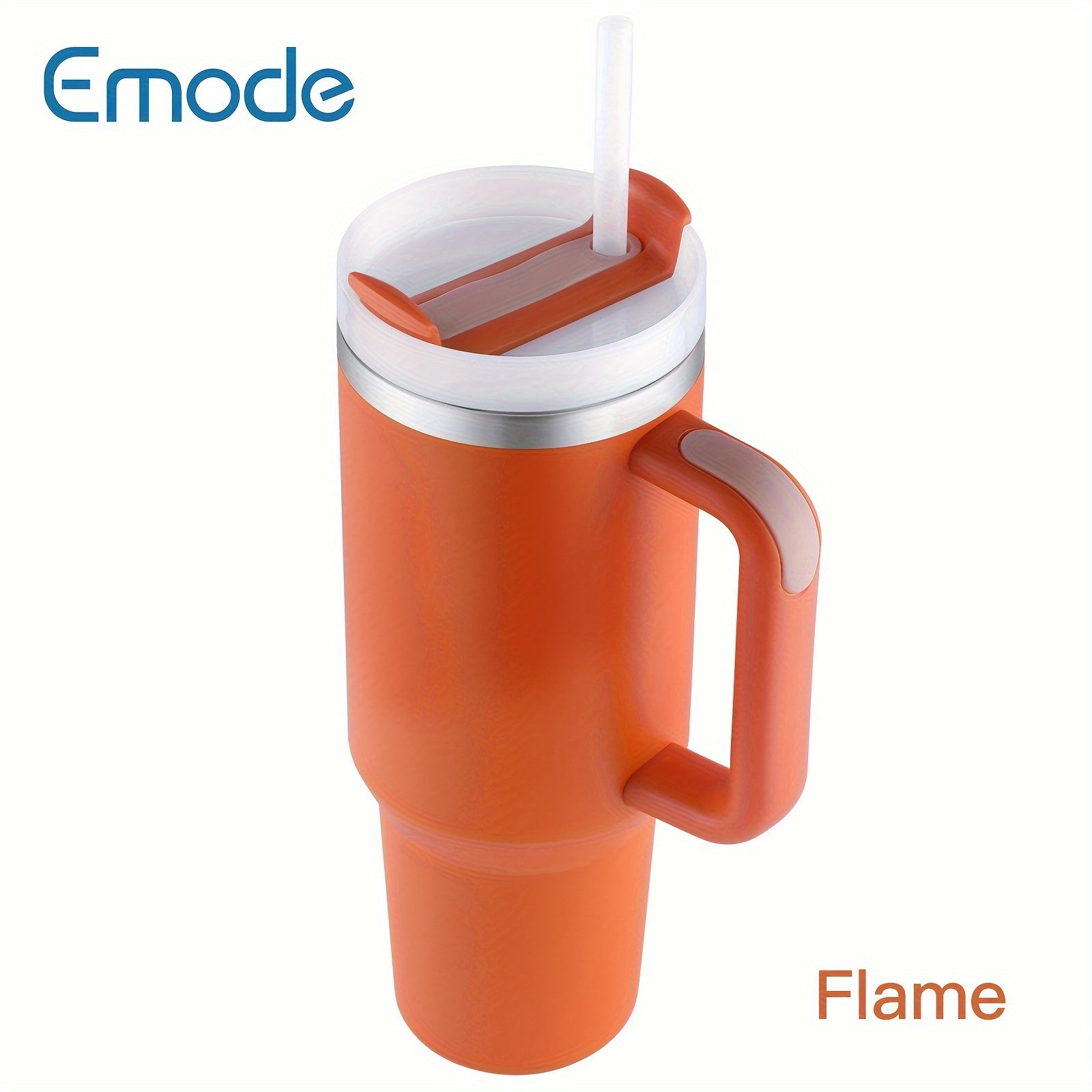 Taza de viaje de acero inoxidable con tapa y asa para bebidas de verano