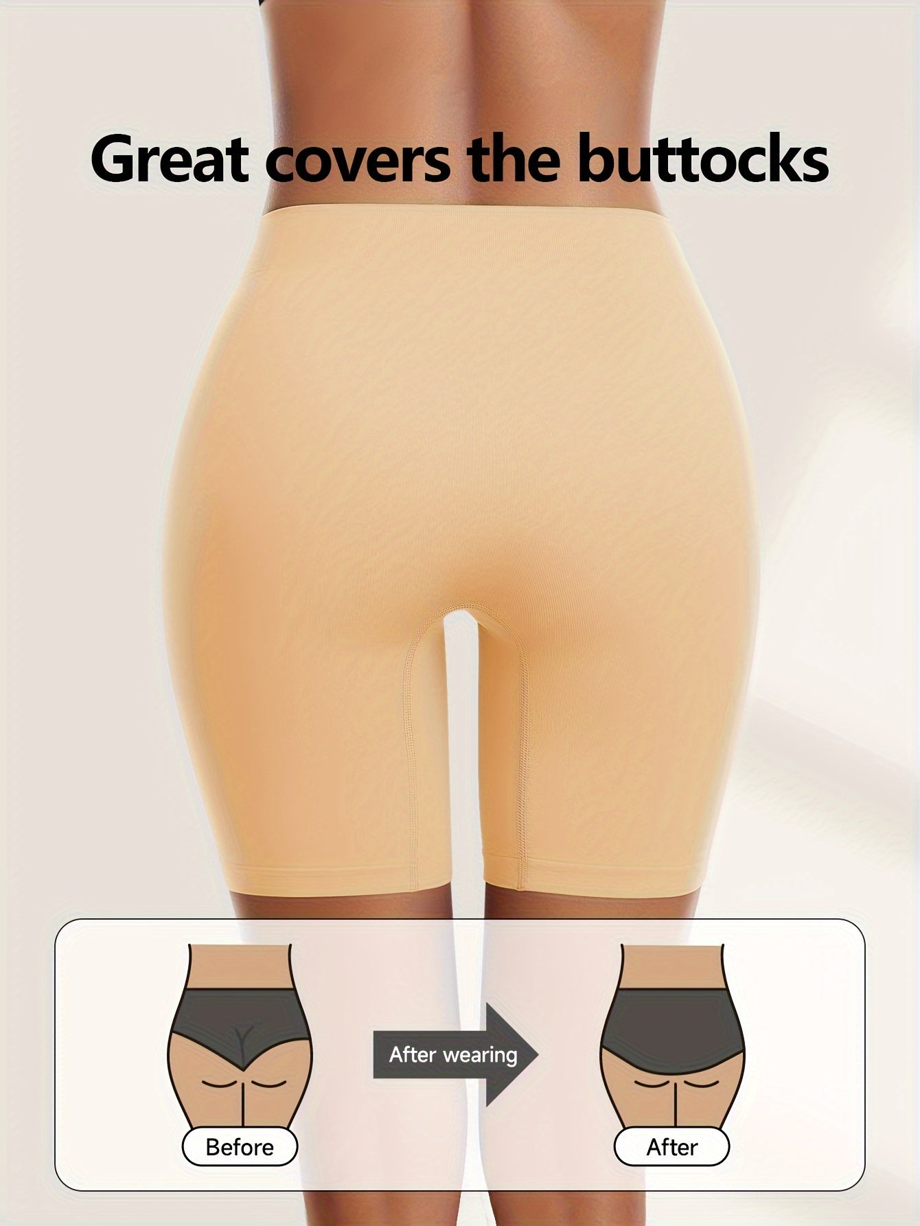 High-Waist Shaping Shorts for Women Nylon Spandex Slimming Butt Lift Black