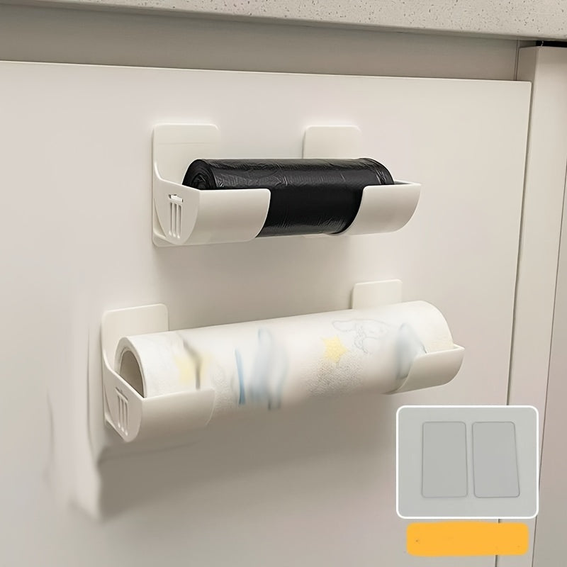 Набор из 4 пластиковых стеллажей с современным дизайном крючков, легкий в установке кухонный органайзер для пленки, мусорных пакетов, шкафов, холодильников, раковин, крышек кастрюль, подходит для различных размеров.