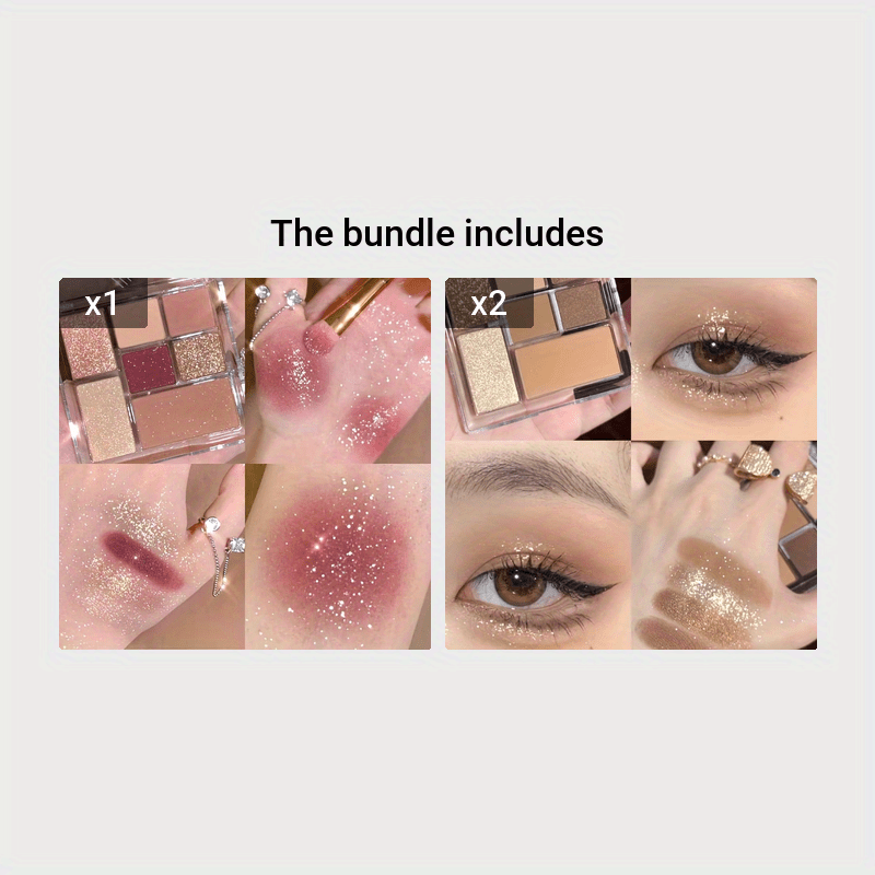 7-Color Eyeshadow Palette Matte and Shimmery Blue Brown Contouring