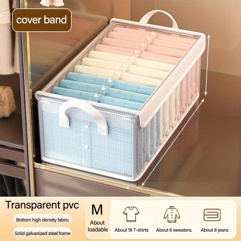 Large Foldable PVC Storage Box with Lid Dustproof Organizer for Clothes and Trousers