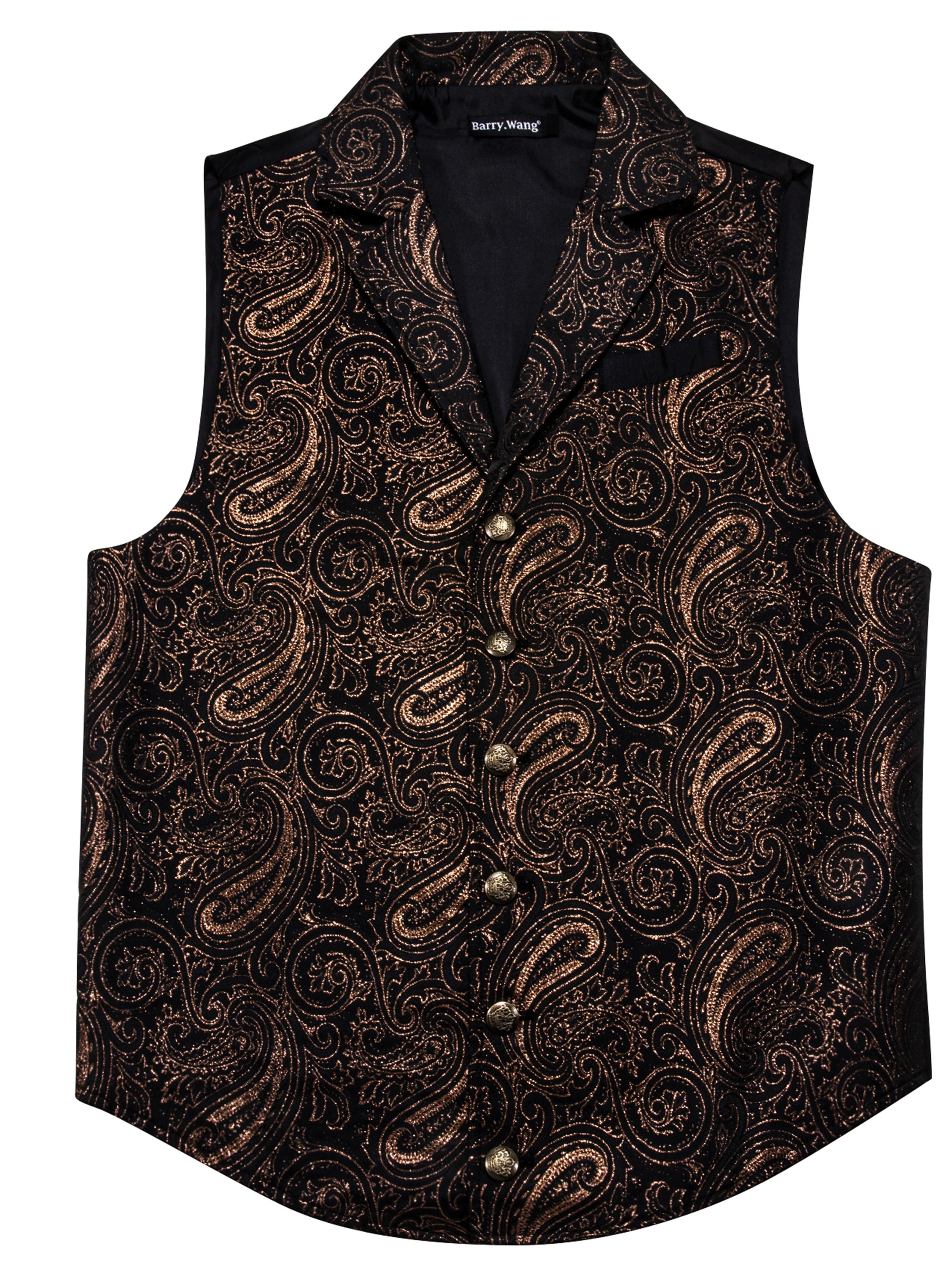 Large Green Satin Jacquard Floral Vest for Victorian Steampunk Gothic Events
