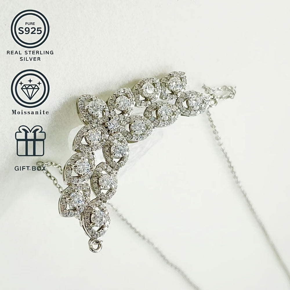 Boho-Chic 0.1 Carat D-Grade Moissanite Necklace Sterling Silver Lab-Created December Birthstone Lightweight