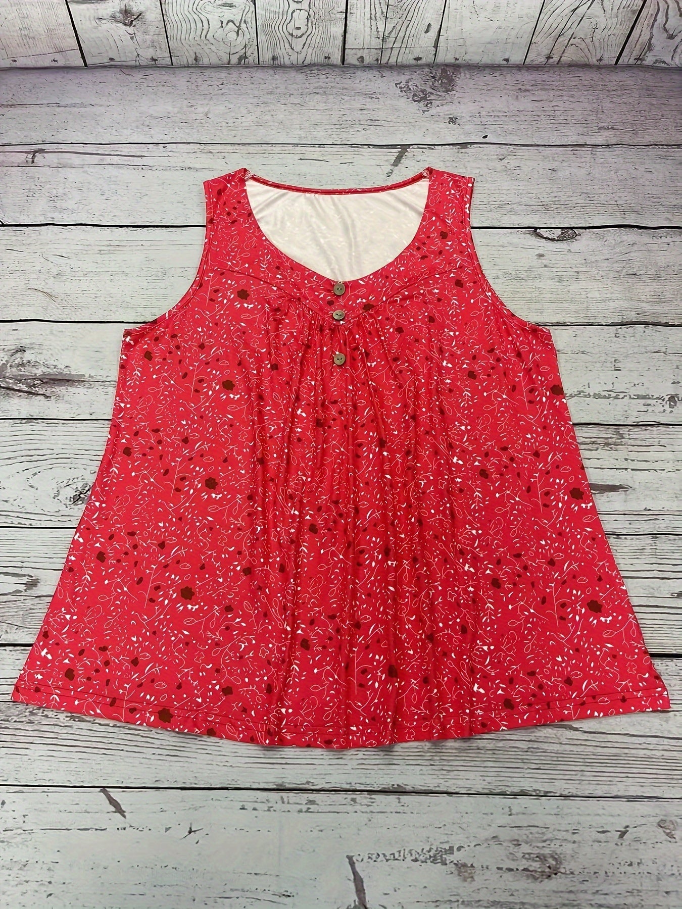 Женская майка без рукавов с цветочным принтом для полных размеров, летняя