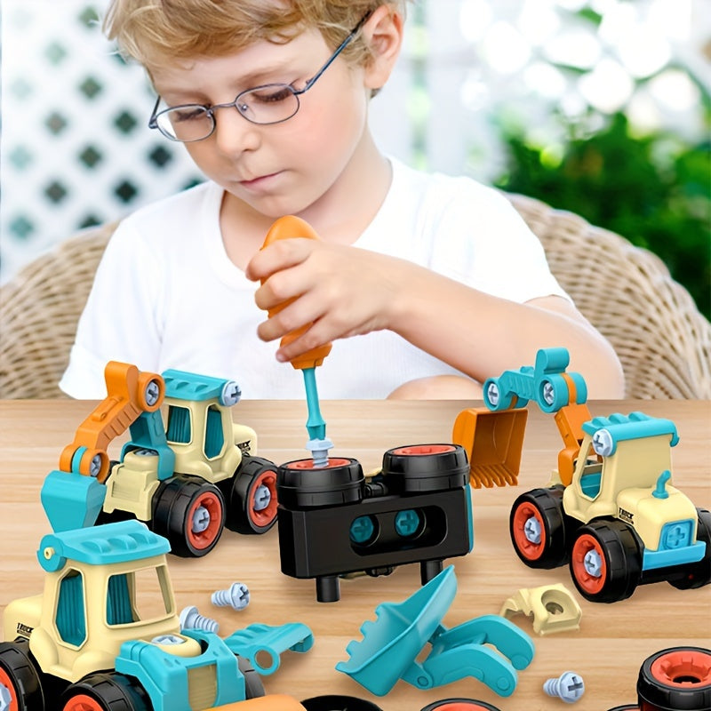 Educational Building Toy Kit for Ages 3-6 with Detachable Excavator and Screwdriver