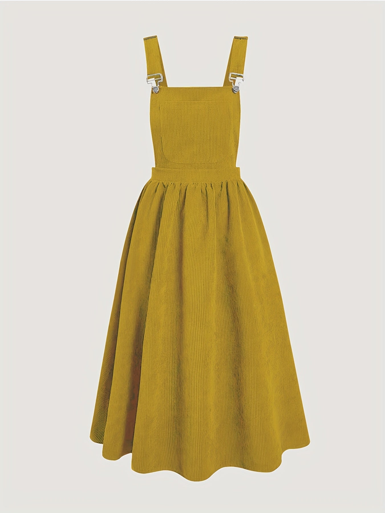 Women's Wide Strap Pinafore Dress with Patched Pocket and Backless Design for Summer