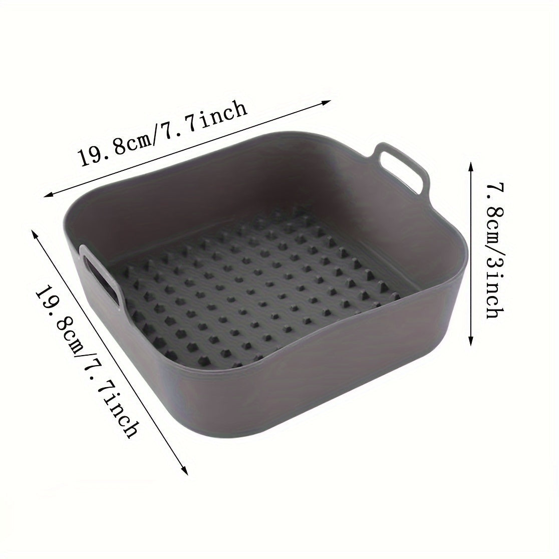 Square Silicone Air Fryer Basket Reusable Non-Stick Kitchen Accessory