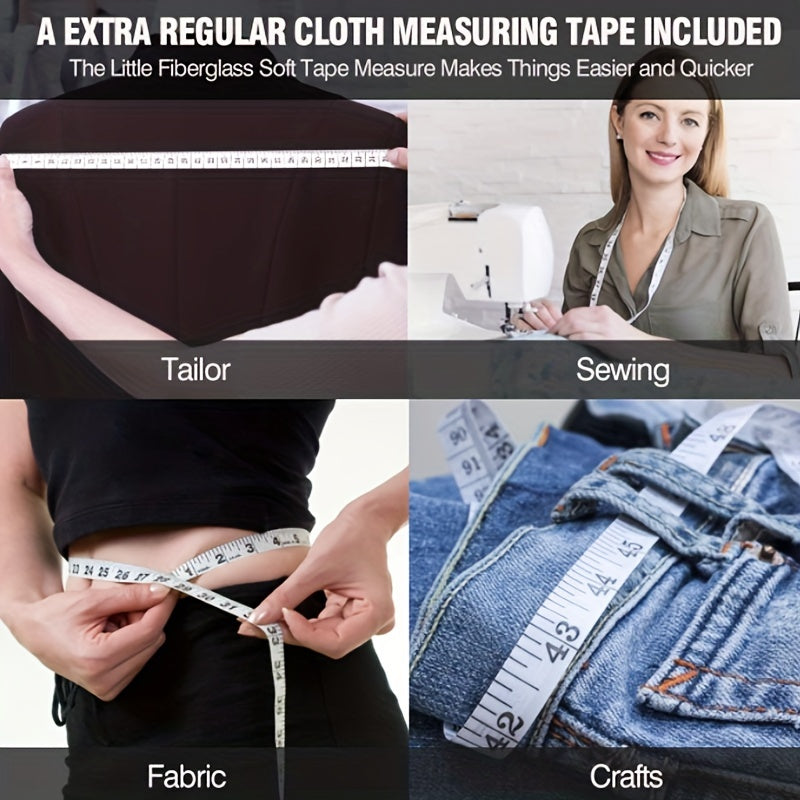 Белая автоматическая выдвижная рулетка для измерения тела, 60 дюймов (150 см), PVC лента, положительная блокировка, для шитья, вязания, фитнеса и рукоделия.