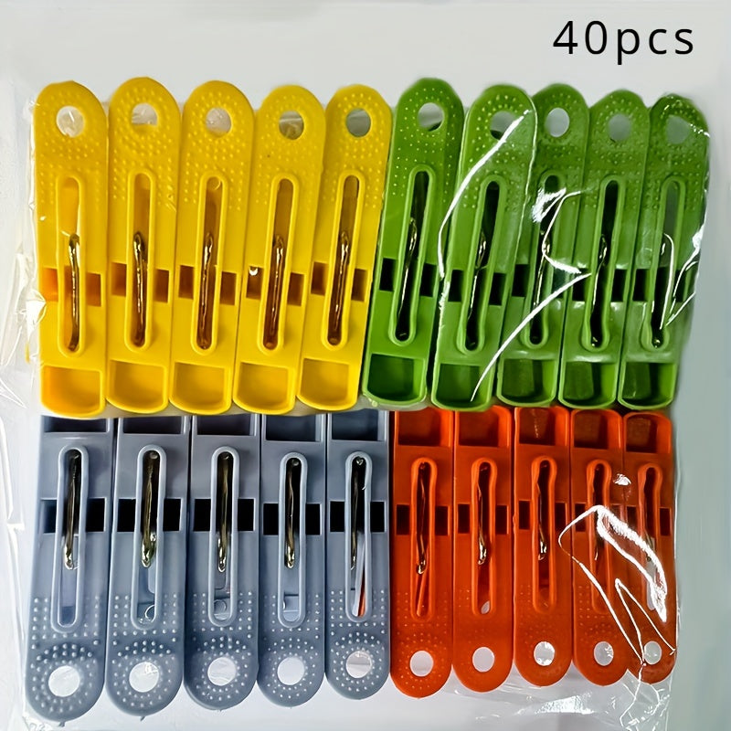 Pack of 40 Colorful Plastic Clothespins Sturdy Laundry Clips for Drying Delicates