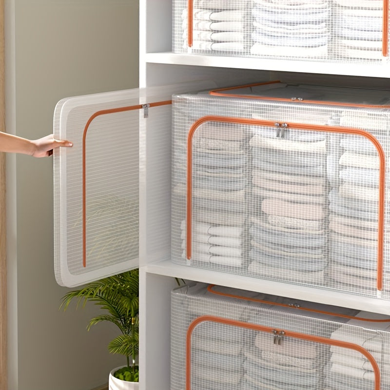 Large Capacity Steel Frame Clothes Storage Box Folding Waterproof Wardrobe Organizer