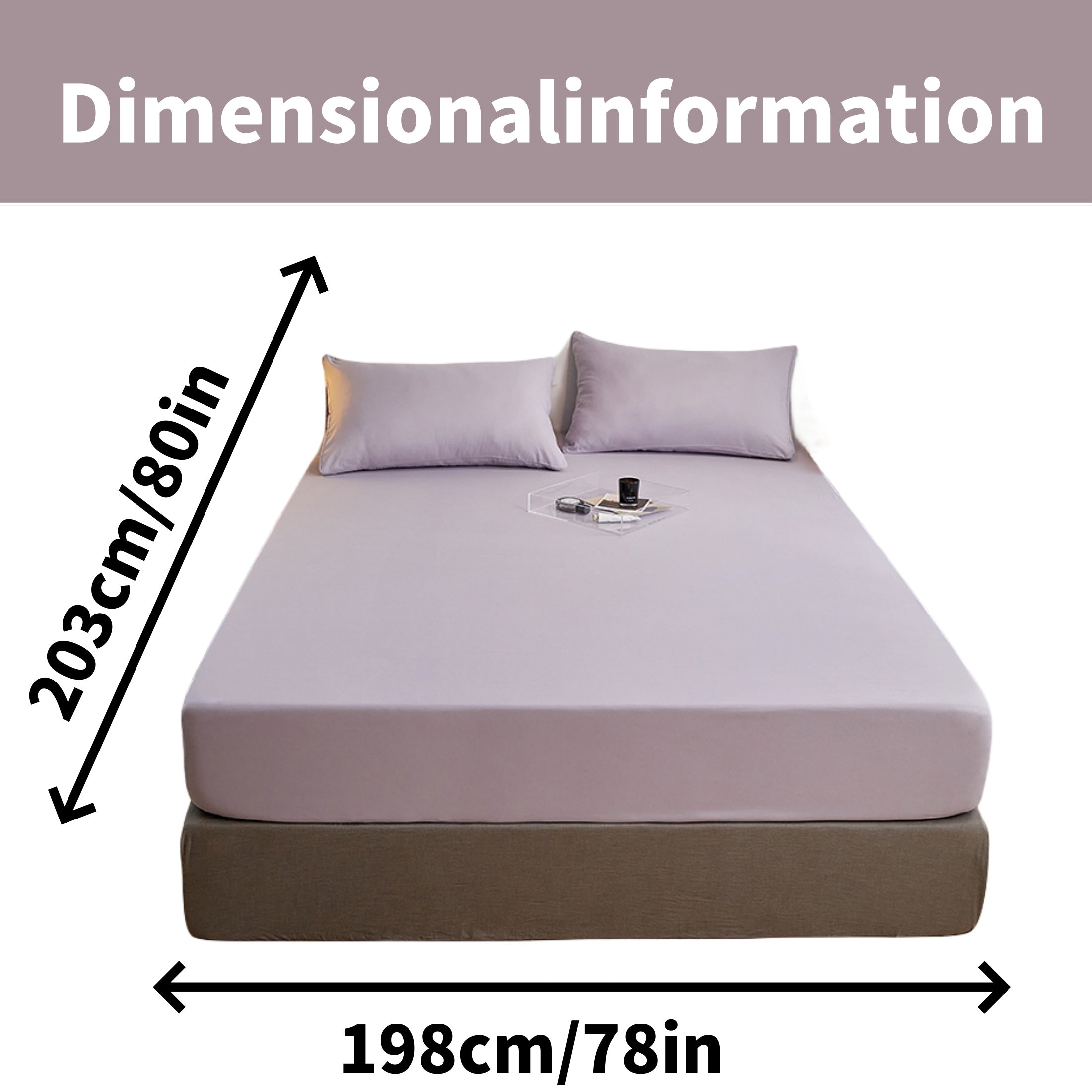 Juego de sábanas ajustadas de poliéster cepillado con 2 fundas de almohada, con bolsillo profundo, ropa de cama