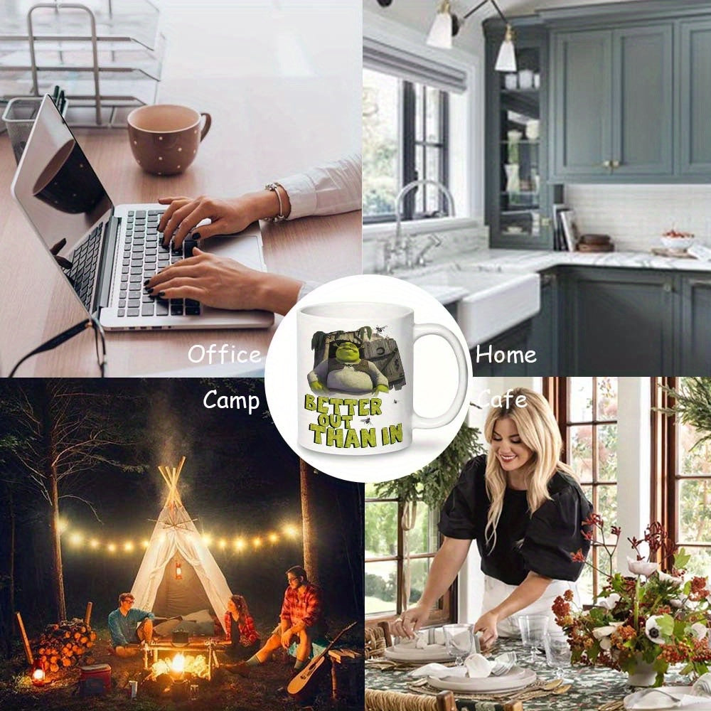 Ceramic Coffee Mug with Humorous Better Out Than In Quote Food Safe Office Camping Dining