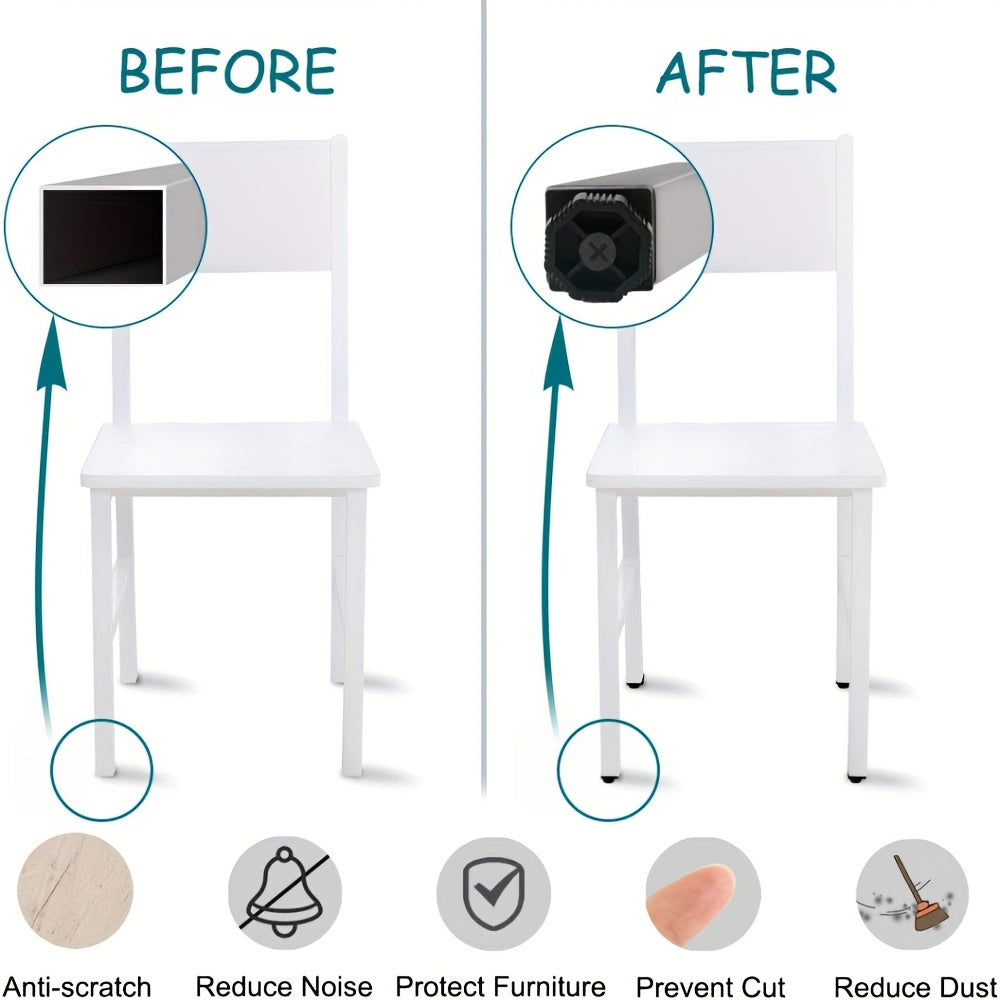 10 ta plastik barmoq vintli tugmachalar to'plami - sakkizburchakli dizayn, qirrali ipli ushlagich, stol, stul, javonlar va ofis uskunalari uchun oson asboblarsiz almashtirish qismlari, sozlanadigan oyoqlar