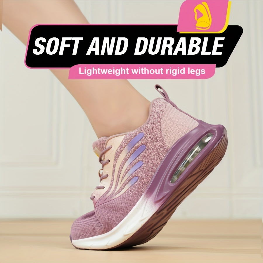Women's Knitted Soft Air Cushion Work Shoes Steel Toe anti-puncture Industrial Safety