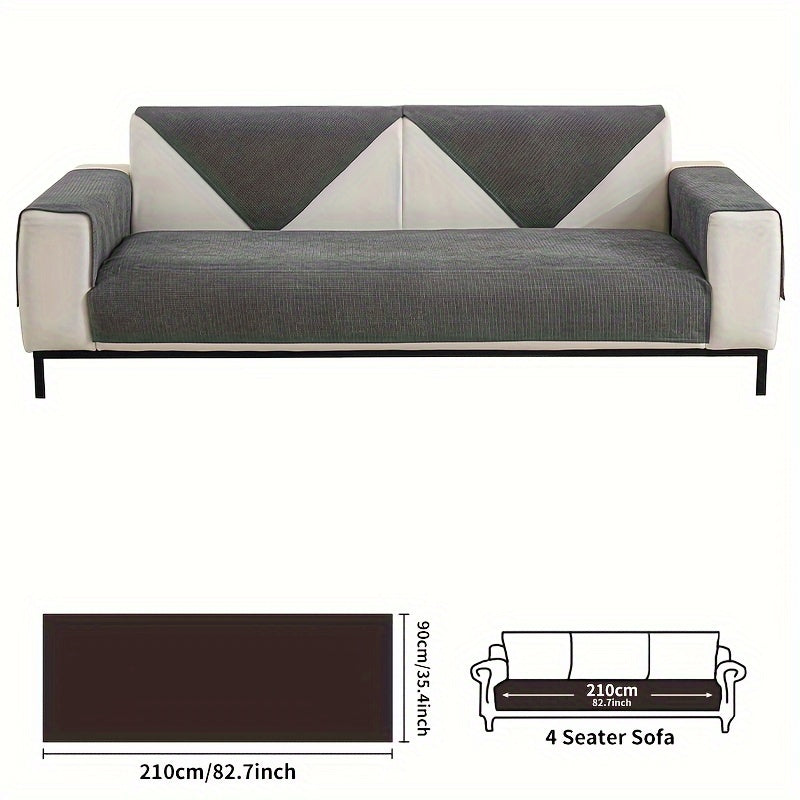 Chenille Sofa Cover Spill-Resistant Pet-Friendly Non-Slip Machine Washable Protector for Various Sofa Sizes