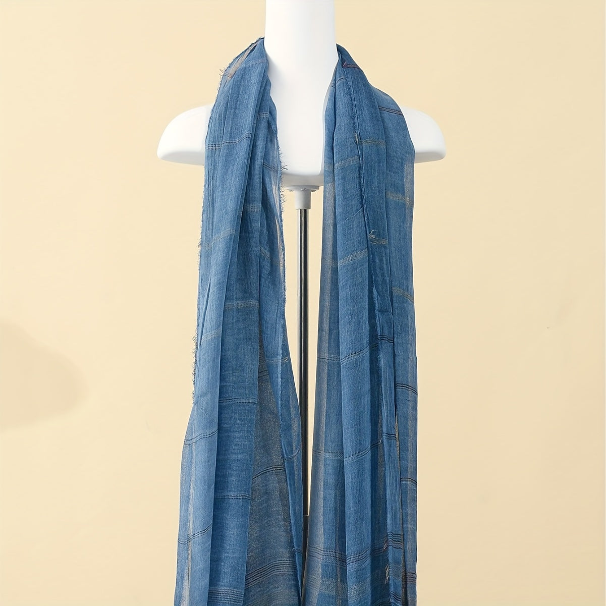 Men's Stylish Striped Scarf Made with 100% Rayon for All Seasons European Design