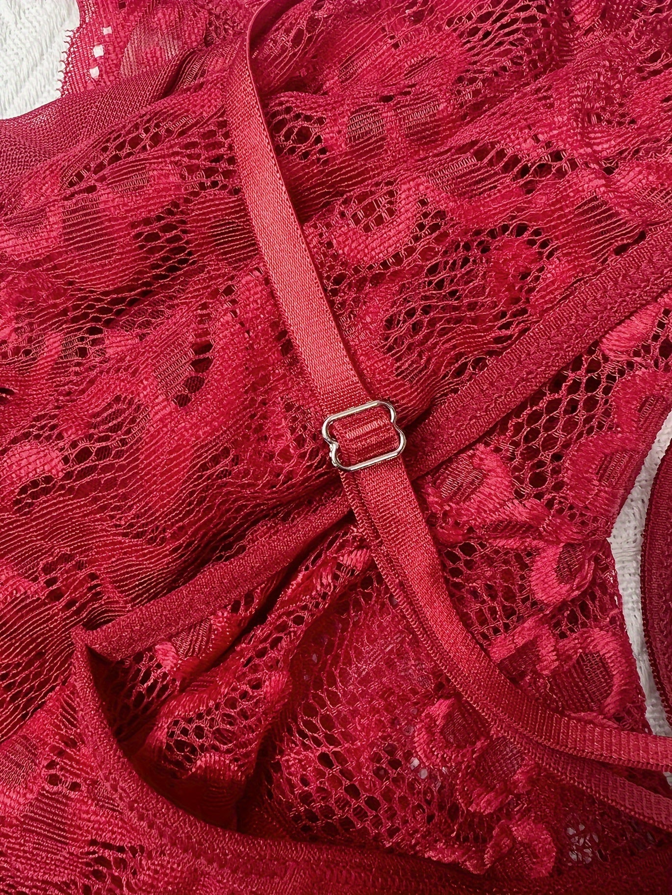 Кружевной сетчатый тедди для женщин с глубоким V, открытым промежностью, боди-халтер, сексуальное белье