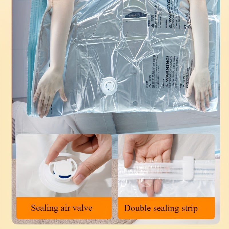 1 dona Katta Hajmli Vakuum Siqish Saqlash Sumkasi, Mustahkam Rang, PA Material, Nilon, Zamonaviy, Umumiy O'lcham, Sayohat Uchun Qulay, To'liq Suv O'tkazmaydigan, Hasharot va Changga Qarshi, Nasos Talab Qilmaydi