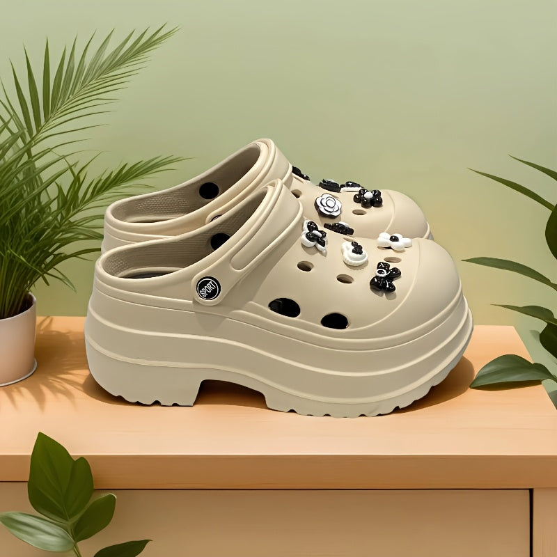 Women's EVA Casual Hole Shoes Flower Style for Daily, Beach, and Holiday