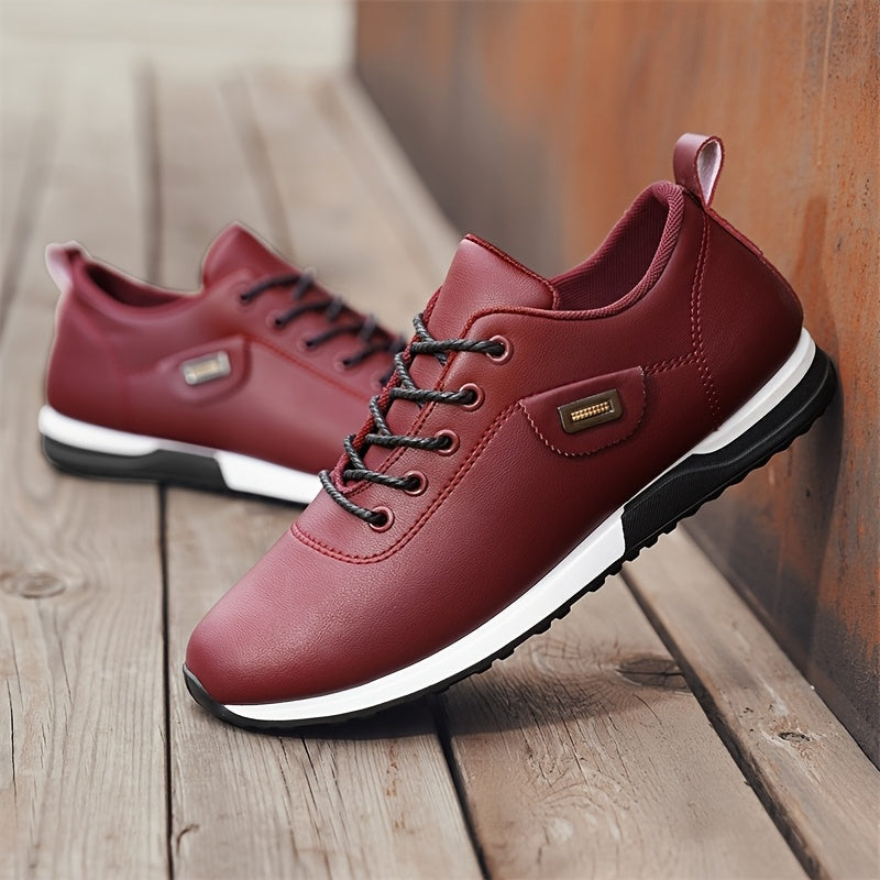 Men's Waterproof Shoes Casual Sports Travel Business All-Season Low Top Solid Color