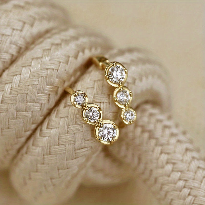 Women's Silver Earrings with Geometric Round Shapes for Engagement