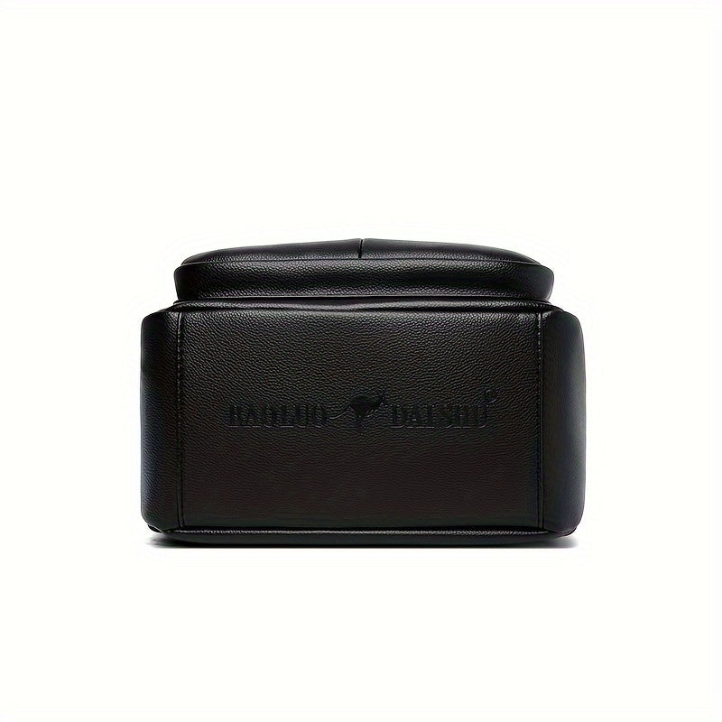 Women's Faux Leather Backpack Casual Daypack Waterproof with Pockets Black