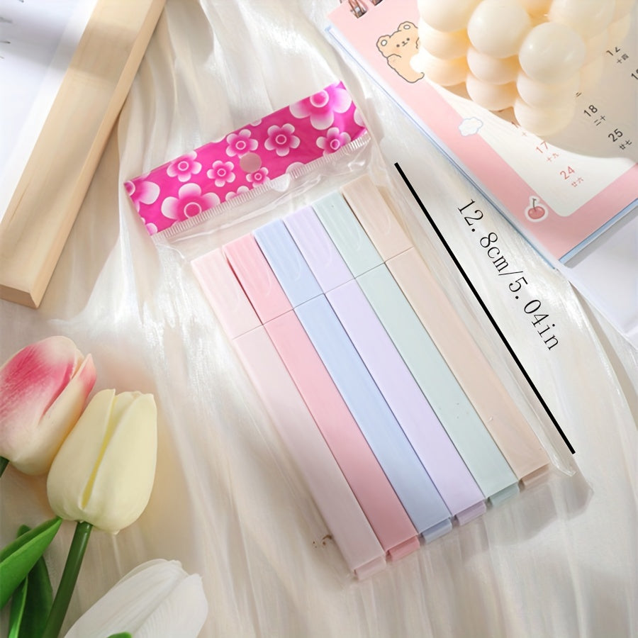 6 dona Morandi rangli egilgan boshli marker qalamlar maktab va yozish uchun