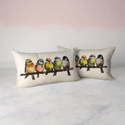 Set of 2 Bird Oil Paintings Pillow Covers 30.48cm x 50.8cm Decorative Linen
