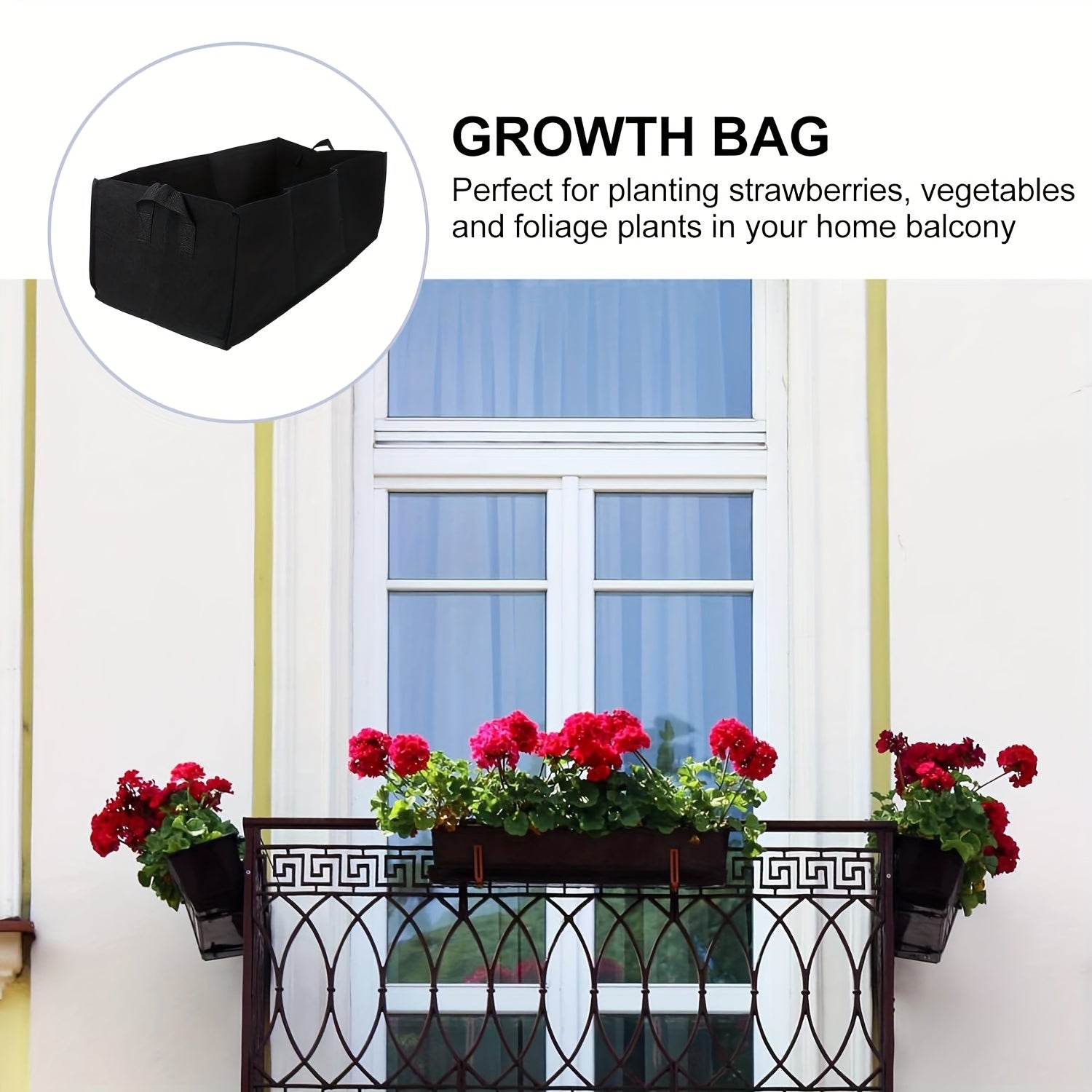 3 Pack 6-Gallon Garden Grow Bags with Handles Breathable Non-Woven Fabric for Vegetables Flowers Indoor Outdoor